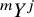 Superscript m Baseline upper Y Superscript j