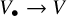 upper V Subscript bullet Baseline right arrow upper V