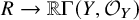 upper R right arrow double struck upper R normal upper Gamma left parenthesis upper Y comma script upper O Subscript upper Y Baseline right parenthesis