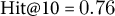 Hit at 10 equals 0.76