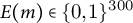 upper E left parenthesis m right parenthesis element of left brace 0 comma 1 right brace Superscript 300