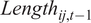 Lengthij comma t minus 1