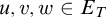 u comma v comma w element of upper E Subscript upper T Baseline