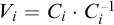 upper V Subscript i Baseline equals upper C Subscript i Baseline dot upper C Subscript i Superscript negative 1