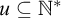 u subset of or equal to double struck upper N Superscript asterisk