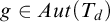 g element of upper A u t left parenthesis upper T Subscript d Baseline right parenthesis
