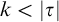 k less than StartAbsoluteValue tau EndAbsoluteValue