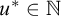 u Superscript asterisk Baseline element of double struck upper N