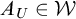 upper A Subscript upper U Baseline element of script upper W