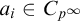 a Subscript i Baseline element of upper C Subscript p Sub Superscript infinity
