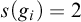 s left parenthesis g Subscript i Baseline right parenthesis equals 2