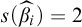 s left parenthesis ModifyingAbove beta With caret Subscript i Baseline right parenthesis equals 2