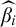 ModifyingAbove beta With caret Subscript i