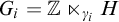 upper G Subscript i Baseline equals double struck upper Z left normal factor semidirect product Subscript gamma Sub Subscript i Baseline upper H