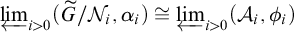 ModifyingBelow limit With left arrow Underscript i greater than 0 Endscripts left parenthesis upper G overtilde divided by script upper N Subscript i Baseline comma alpha Subscript i Baseline right parenthesis approximately equals ModifyingBelow limit With left arrow Underscript i greater than 0 Endscripts left parenthesis script upper A Subscript i Baseline comma phi Subscript i Baseline right parenthesis