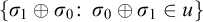 StartSet sigma 1 circled plus sigma 0 colon sigma 0 circled plus sigma 1 element of u EndSet
