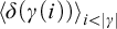 left angle bracket delta left parenthesis gamma left parenthesis i right parenthesis right parenthesis right angle bracket Subscript i less than StartAbsoluteValue gamma EndAbsoluteValue