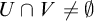 upper U intersection upper V not equals normal empty set