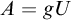 upper A equals g upper U