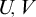 upper U comma upper V