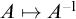 upper A right arrow from bar upper A Superscript negative 1