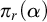 pi Subscript r Baseline left parenthesis alpha right parenthesis