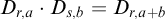 upper D Subscript r comma a Baseline dot upper D Subscript s comma b Baseline equals upper D Subscript r comma a plus b