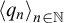 left angle bracket q Subscript n Baseline right angle bracket Subscript n element of double struck upper N