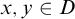 x comma y element of upper D