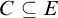 upper C subset of or equal to upper E