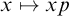 x right arrow from bar x p
