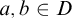 a comma b element of upper D