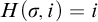 upper H left parenthesis sigma comma i right parenthesis equals i