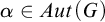 alpha element of upper A u t left parenthesis upper G right parenthesis