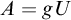 upper A equals g upper U