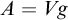upper A equals upper V g