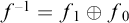 f Superscript negative 1 Baseline equals f 1 circled plus f 0