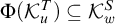 normal upper Phi left parenthesis script upper K Subscript u Superscript upper T Baseline right parenthesis subset of or equal to script upper K Subscript w Superscript upper S