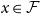 x element of script upper F
