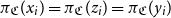 pi Subscript German upper C Baseline left parenthesis x Subscript i Baseline right parenthesis equals pi Subscript German upper C Baseline left parenthesis z Subscript i Baseline right parenthesis equals pi Subscript German upper C Baseline left parenthesis y Subscript i Baseline right parenthesis
