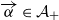 ModifyingAbove alpha With right arrow element of script upper A Subscript plus