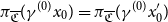 pi Subscript German upper C overbar Baseline left parenthesis gamma Superscript left parenthesis 0 right parenthesis Baseline x 0 right parenthesis equals pi Subscript German upper C overbar Baseline left parenthesis gamma Superscript left parenthesis 0 right parenthesis Baseline x prime 0 right parenthesis