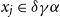 x Subscript j Baseline element of delta gamma alpha