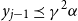 y Subscript j minus 1 Baseline precedes above single line equals sign gamma squared alpha