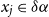 x Subscript j Baseline element of delta alpha