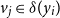 v Subscript j Baseline element of delta left parenthesis y Subscript i Baseline right parenthesis