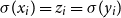 sigma left parenthesis x Subscript i Baseline right parenthesis equals z Subscript i Baseline equals sigma left parenthesis y Subscript i Baseline right parenthesis