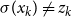 sigma left parenthesis x Subscript k Baseline right parenthesis not equals z Subscript k