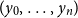left parenthesis y 0 comma ellipsis comma y Subscript n Baseline right parenthesis