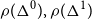 rho left parenthesis normal upper Delta Superscript 0 Baseline right parenthesis comma rho left parenthesis normal upper Delta Superscript 1 Baseline right parenthesis